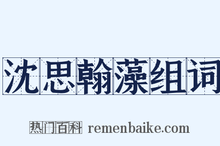 沈思翰藻组词是什么意思的图片